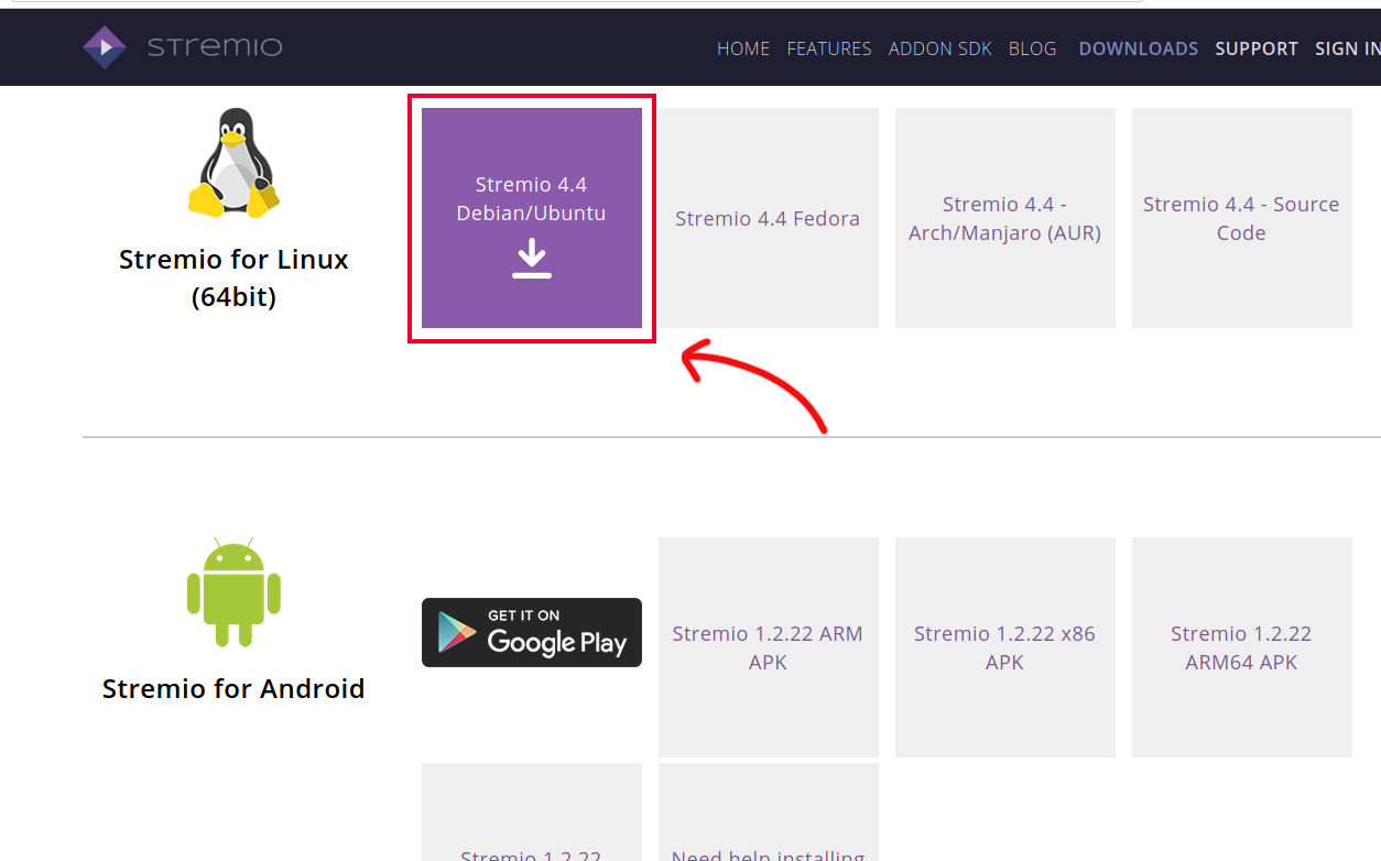 Download Stremio Linux from Website