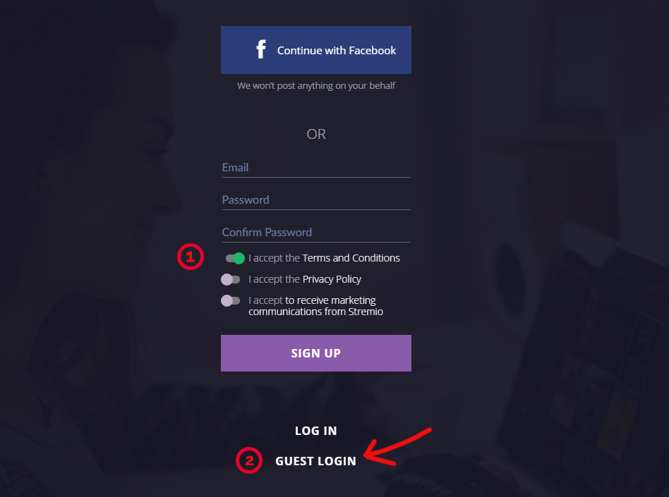 Guest Login Stremio Windows
