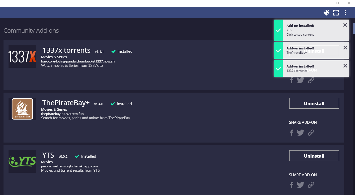 Installing Stremio Addons Windows