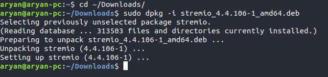Installing Stremio Linux