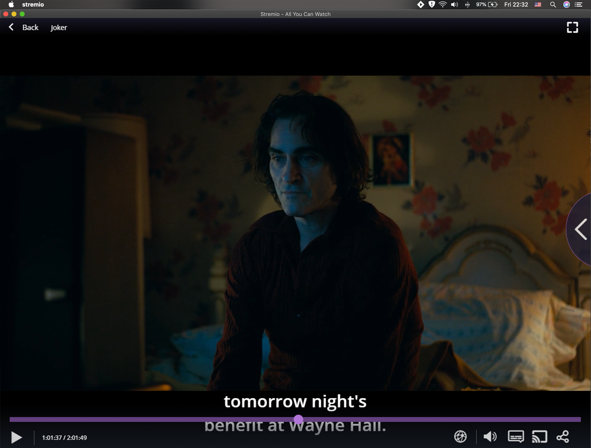 Playing Movies JOKER macOS